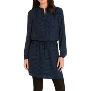 Hilary Radley Dress Navy Long Sleeve Blue